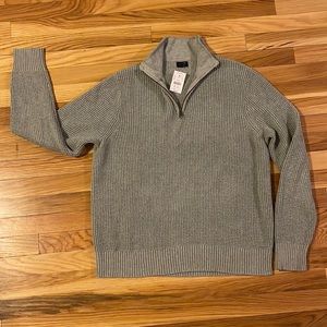 J.Crew Cotton Waffle Half Zip Sweater